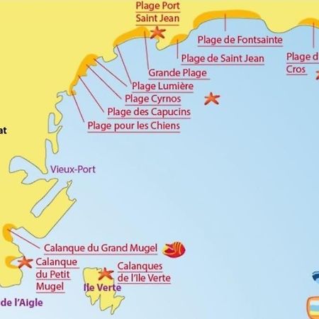 Joli Studio Cosy De 31 M2 Bord De Mer Acces Pmr 4Personnes La Ciotat Exterior foto